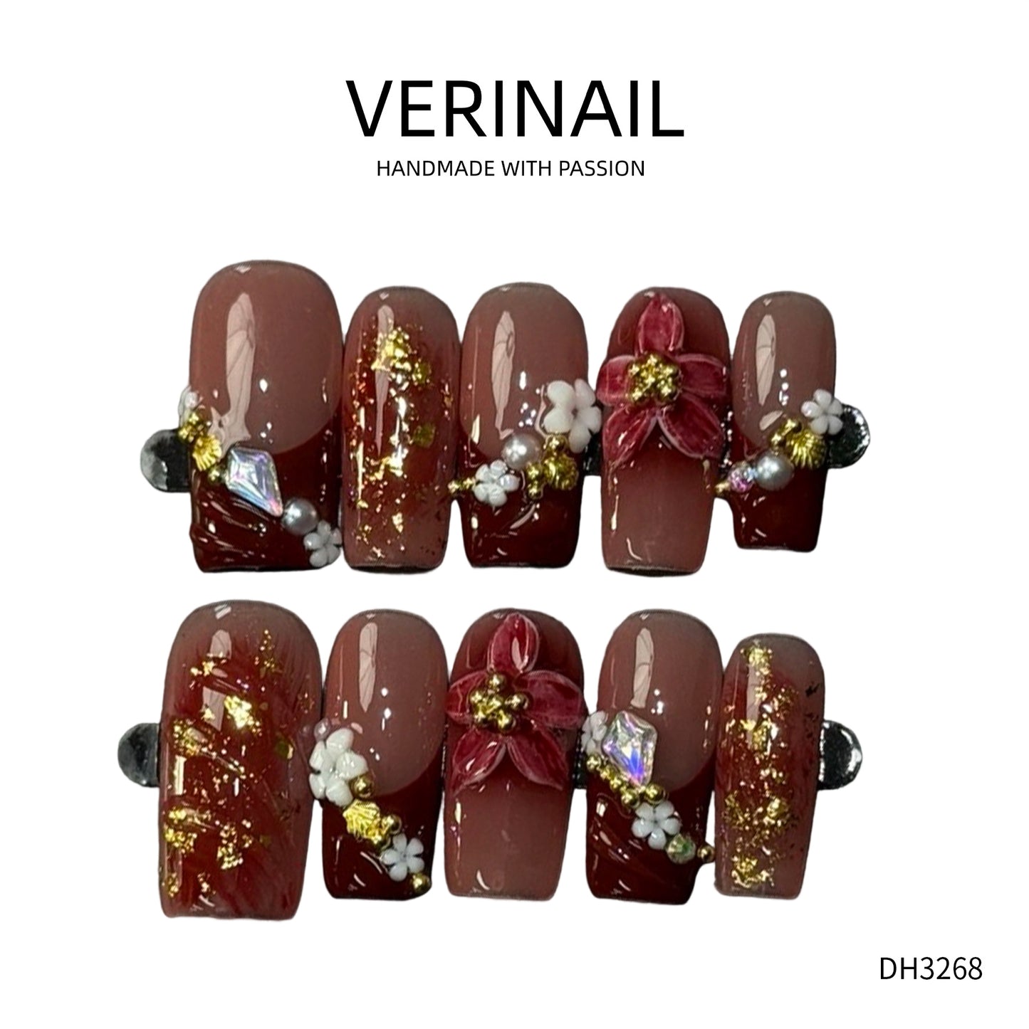 Press On Nails Color Brown DL02