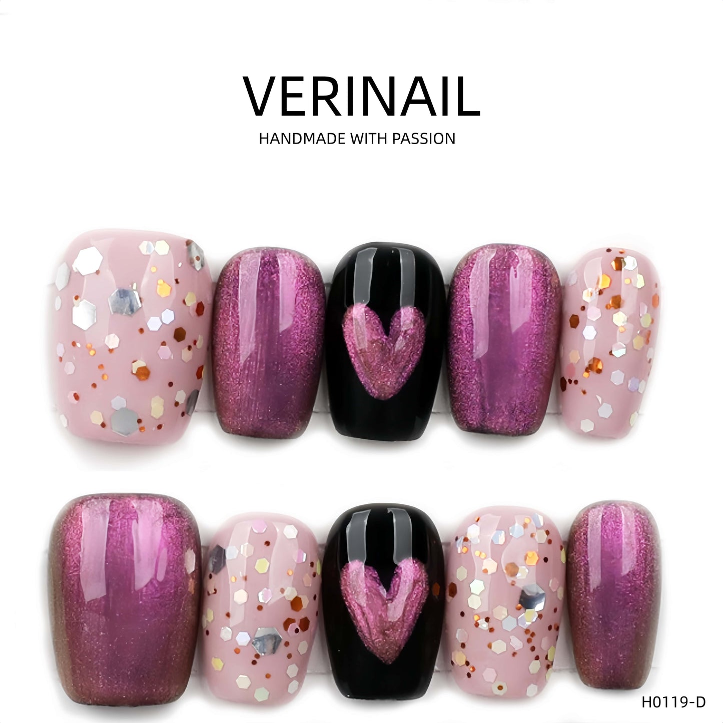 Press On Nails Color Purple CP01