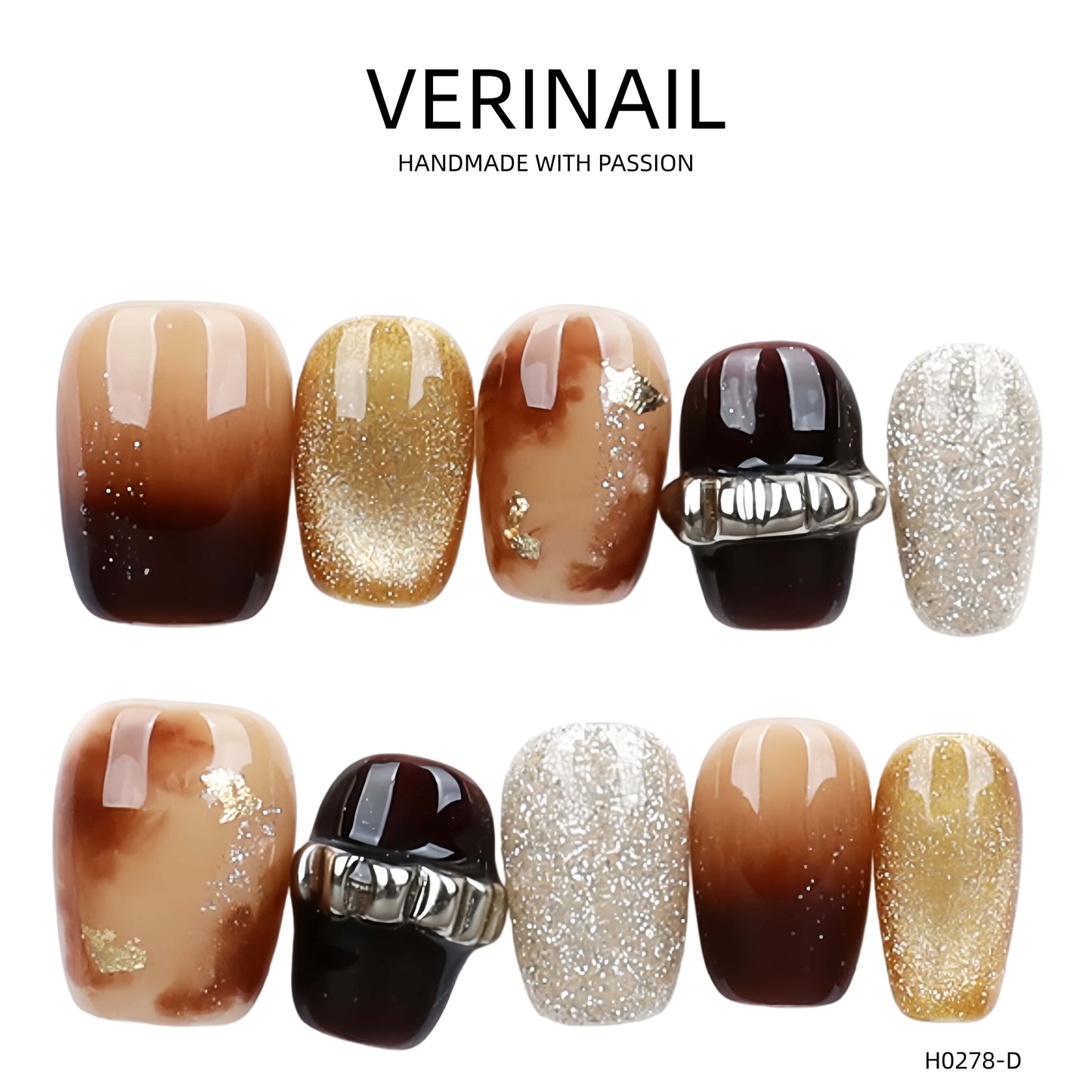 Press On Nails Color Brown DL04