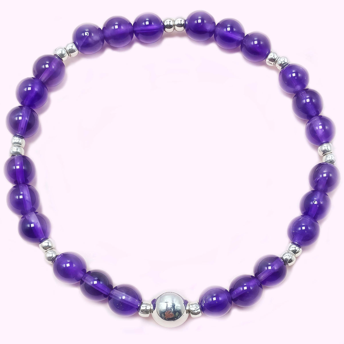 Pure Amethyst Crystal Bracelet for Love and Relationship