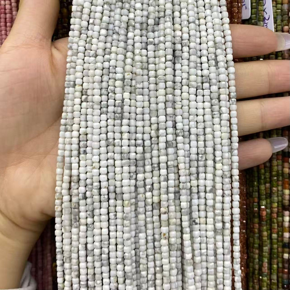 Tiny Square Faceted Beads 2-3mm Gemstone/Quartz/Jasper/Agate