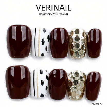 Press On Nails Color Golden DL02