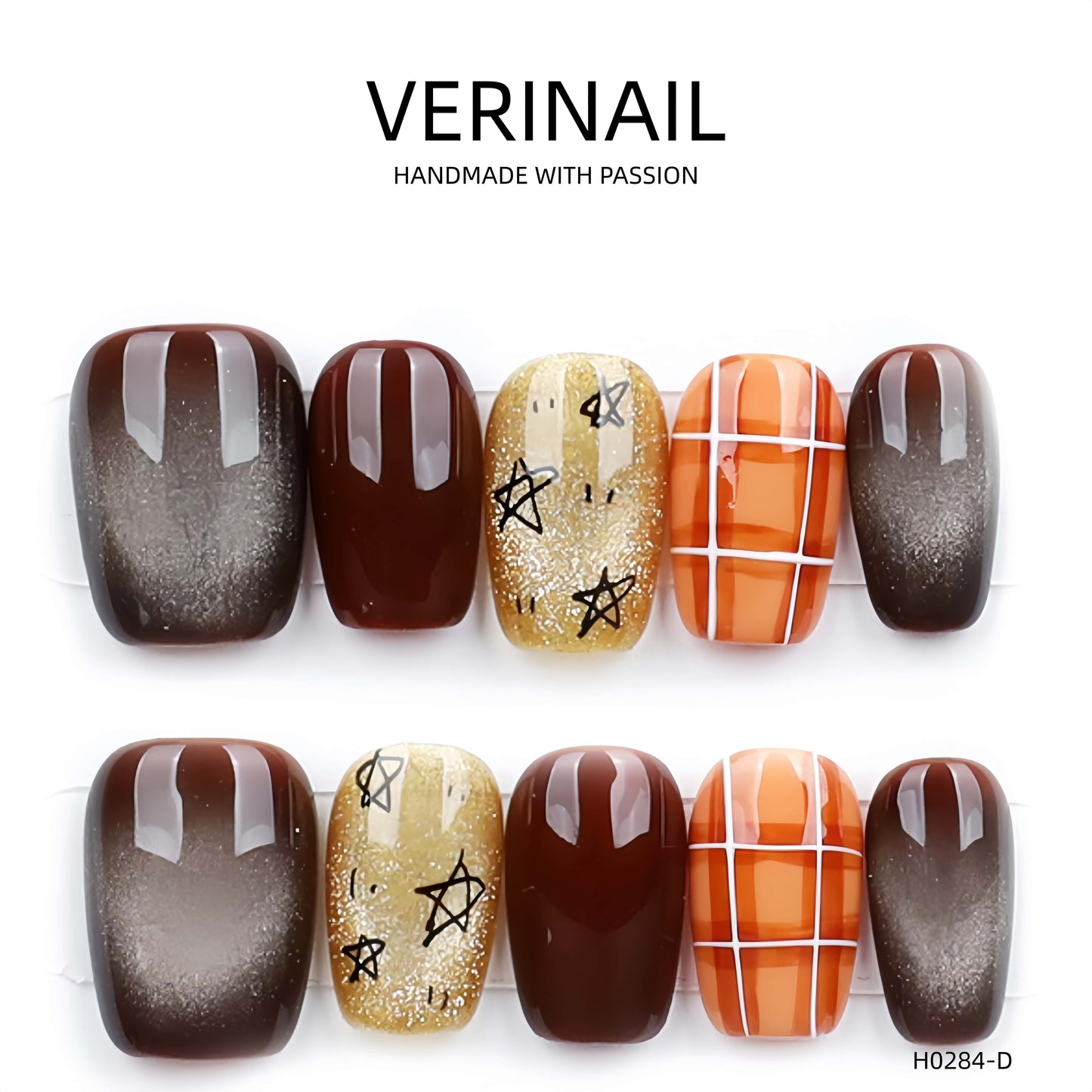 Press On Nails Color Brown DL04