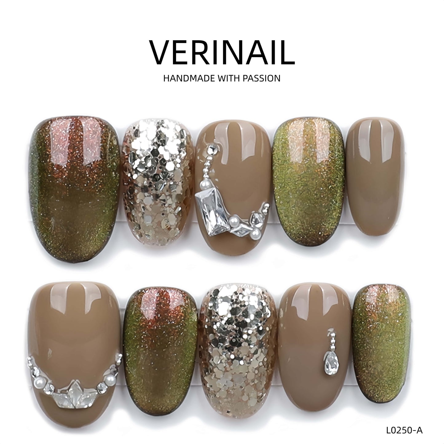 Press On Nails Color Brown DL05