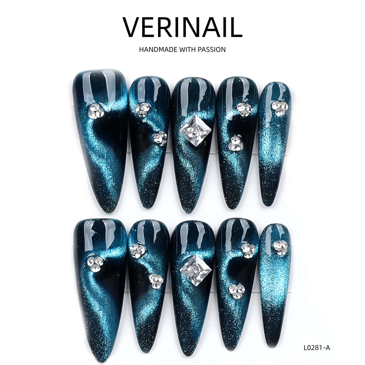 Press On Nails Color Blue DL02
