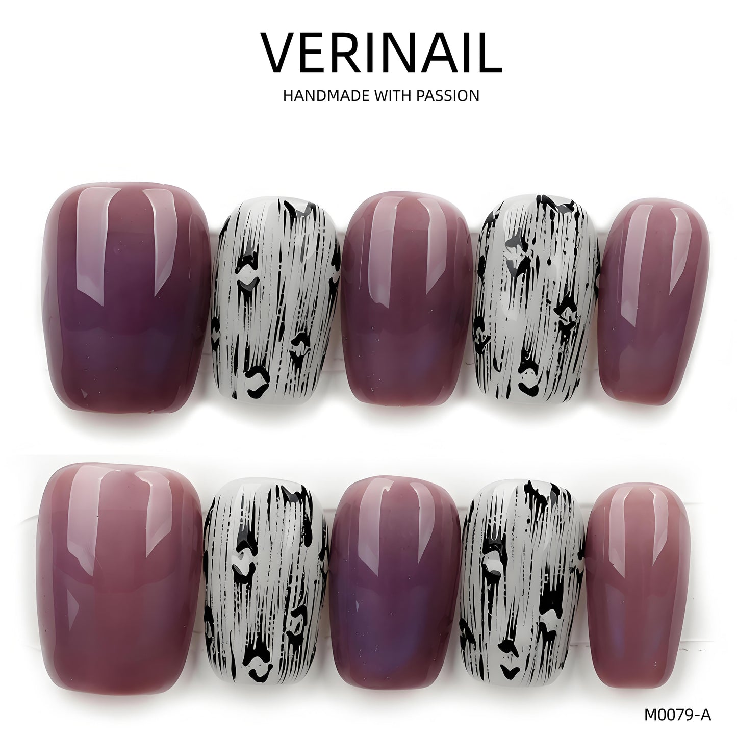 Press On Nails Color Purple CP02