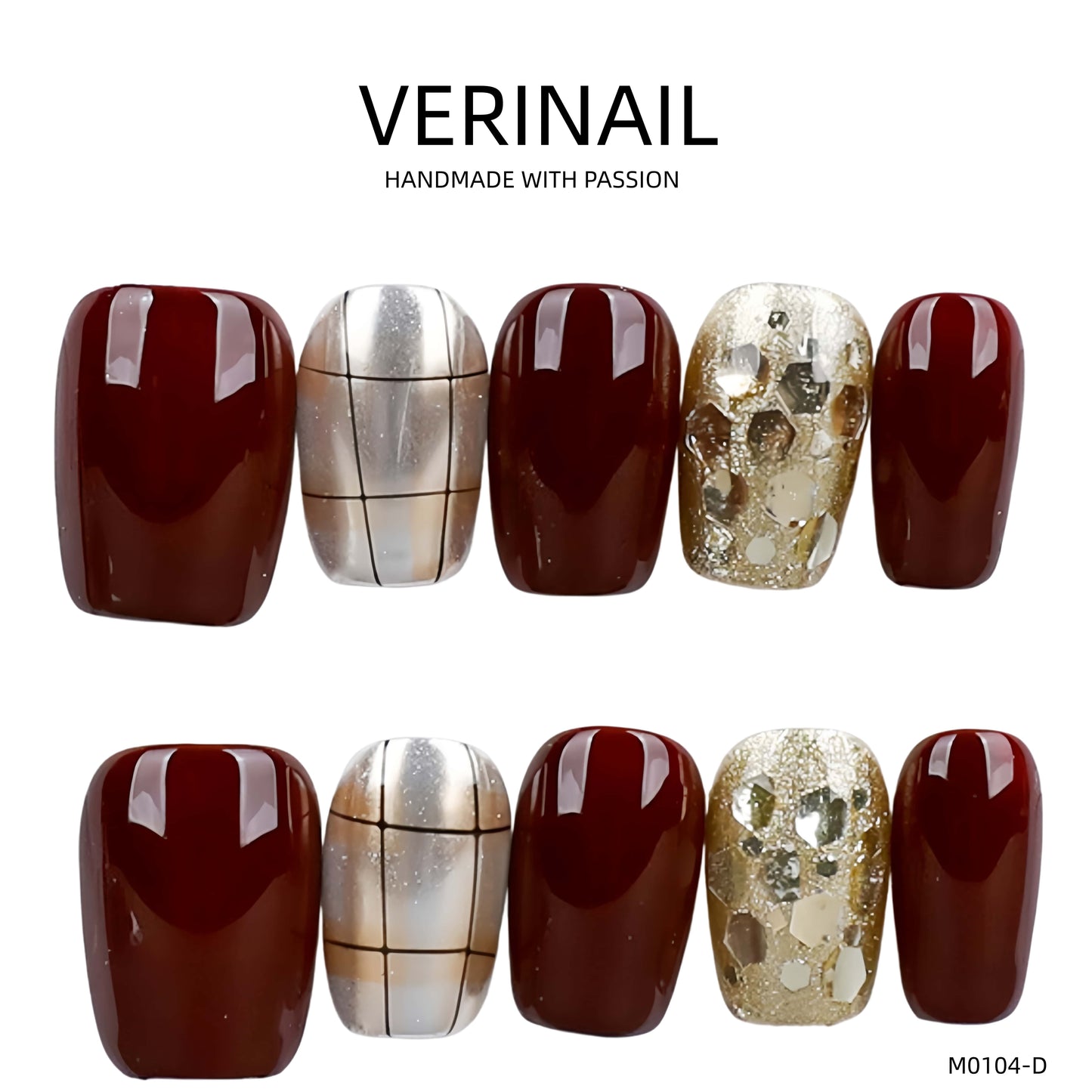 Press On Nails Color Golden DL02