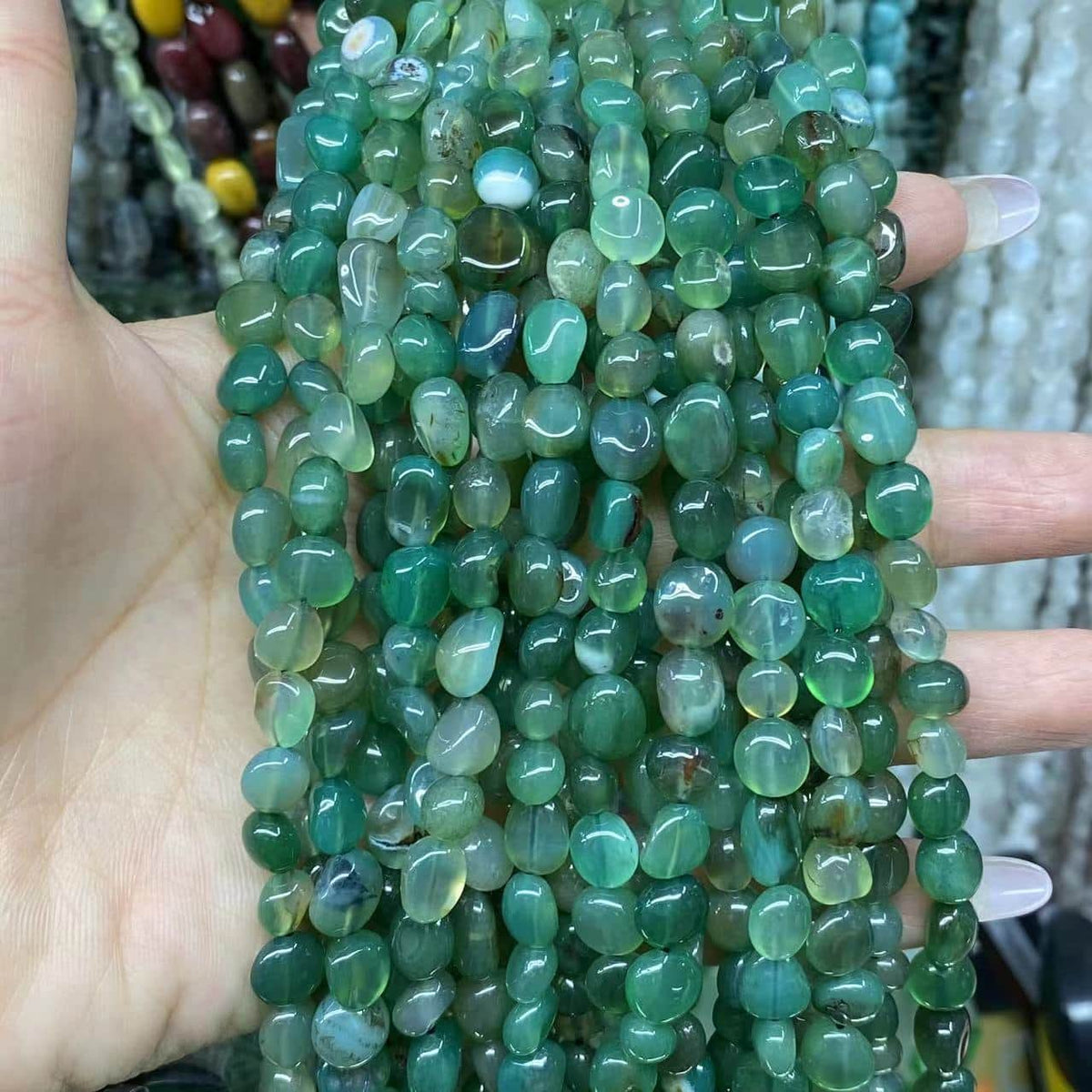 Nugget Smooth Beads 6-8mm Gemstone/Quartz/Jasper/Agate