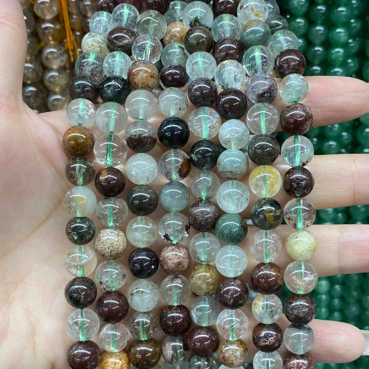 High-Quality Gemstone & Crystal Round Smooth Beads 4mm 6mm 8mm 10mm
