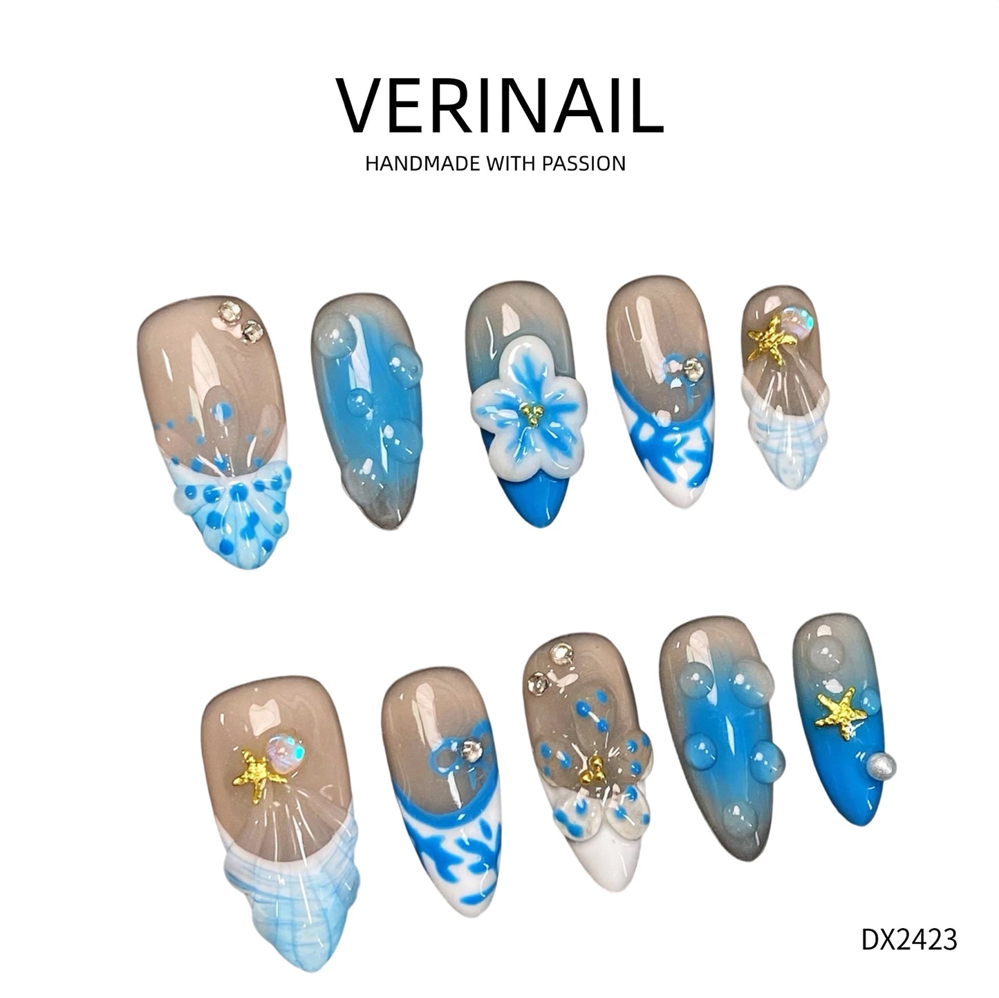 Press On Nails Color Blue DL01