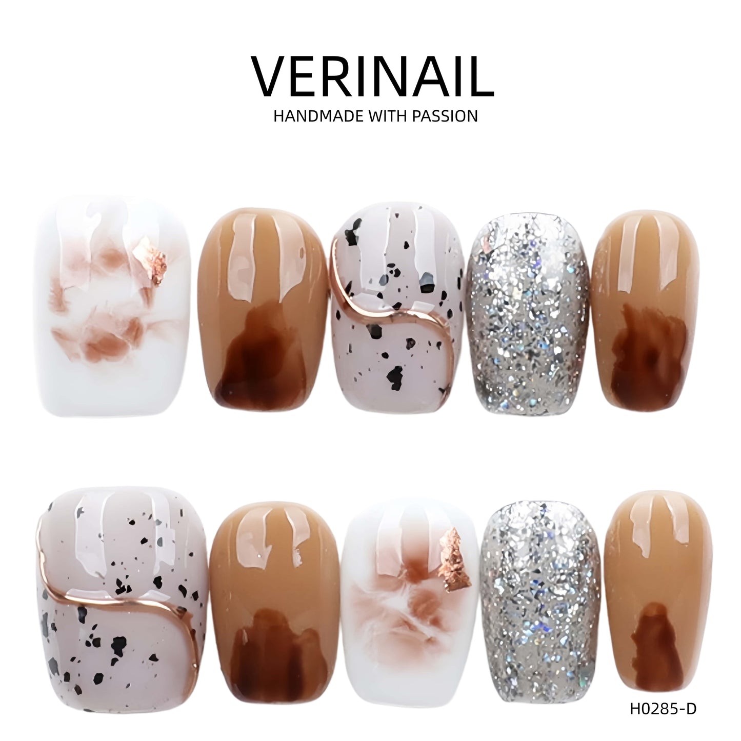 Press On Nails Color Brown DL04