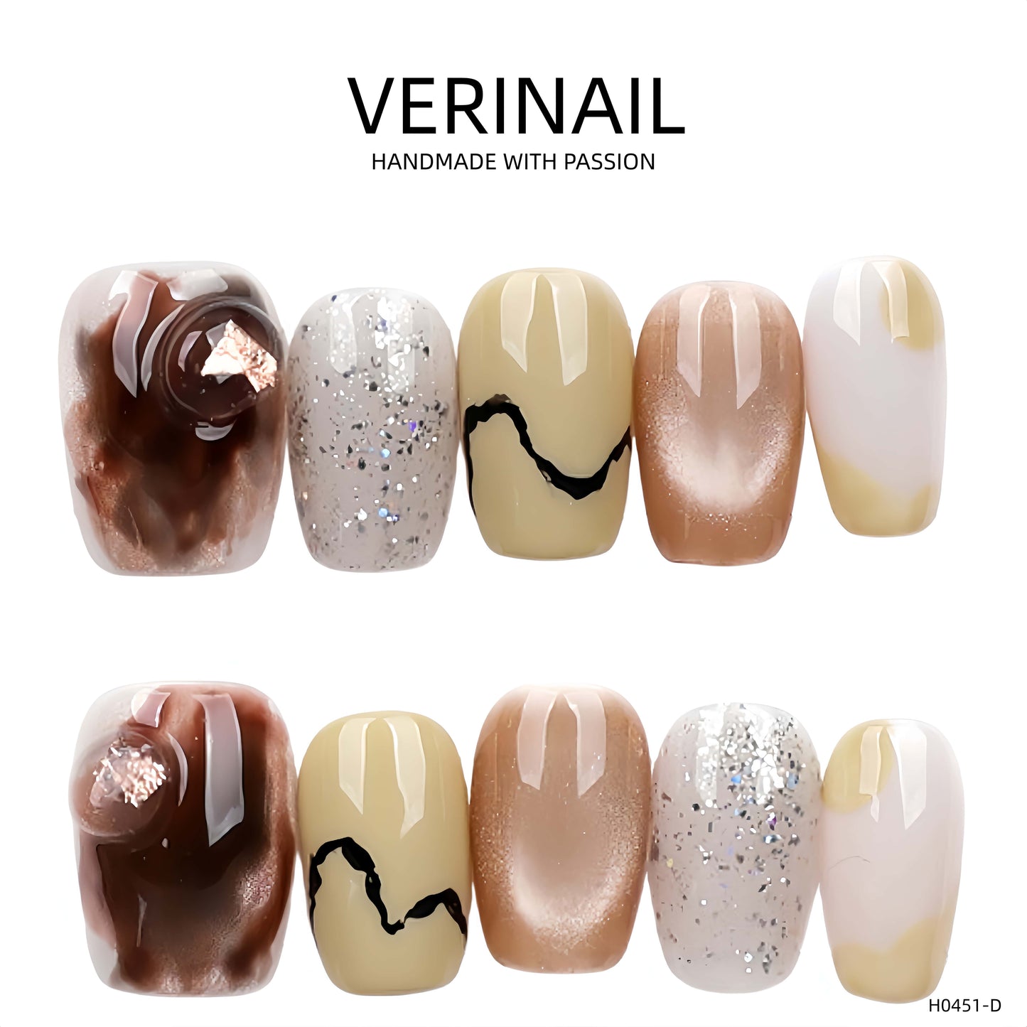 Press On Nails Color Brown DL01