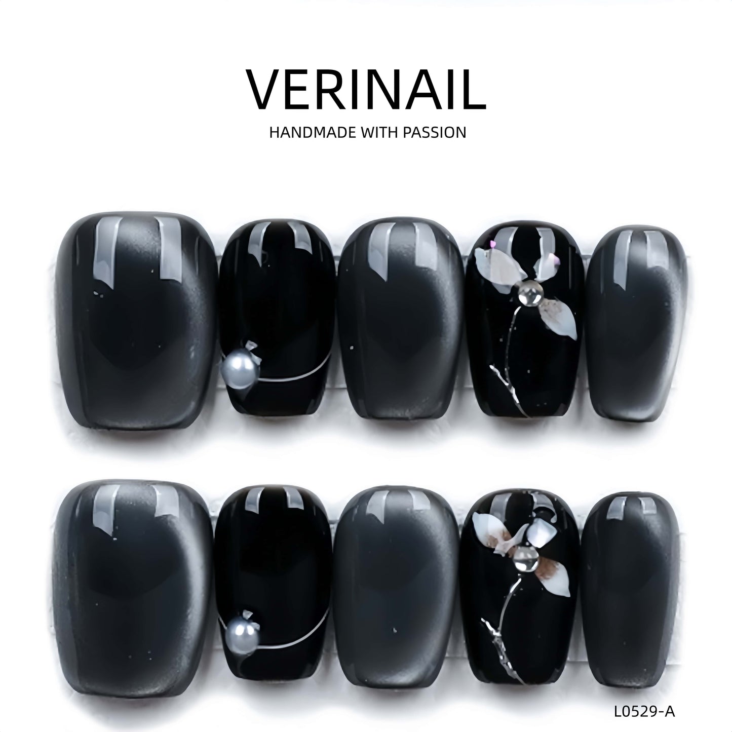 Press On Nails Color Black DL06
