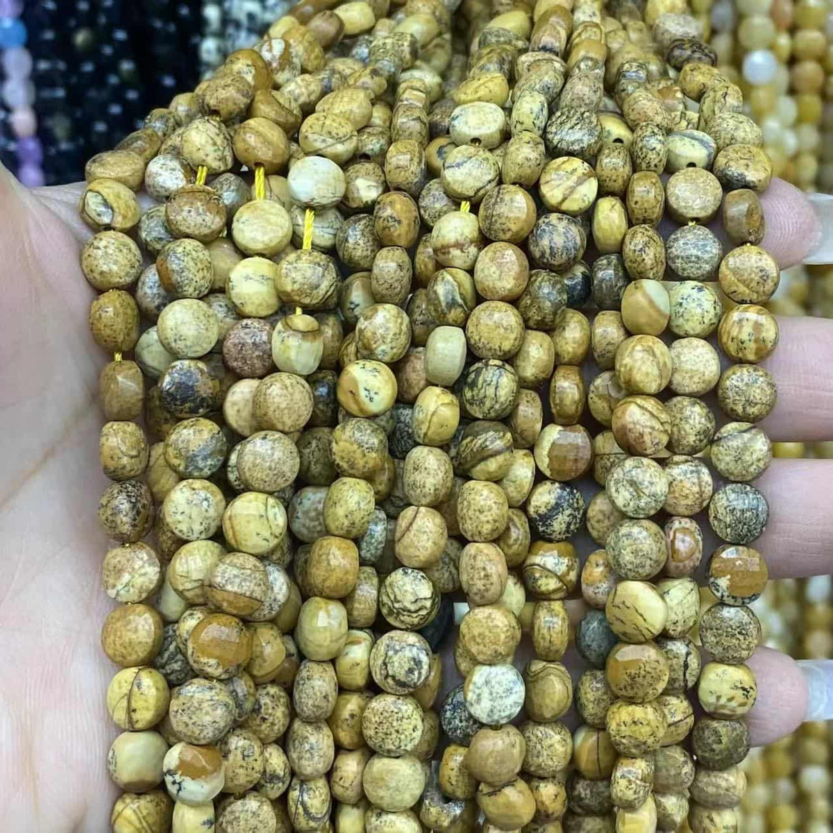 Faceted Cion Beads 6x6mm Quartz/Jasper/Agate/Crystal