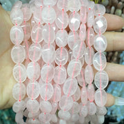 Oval Shape Rose Quartz Beads