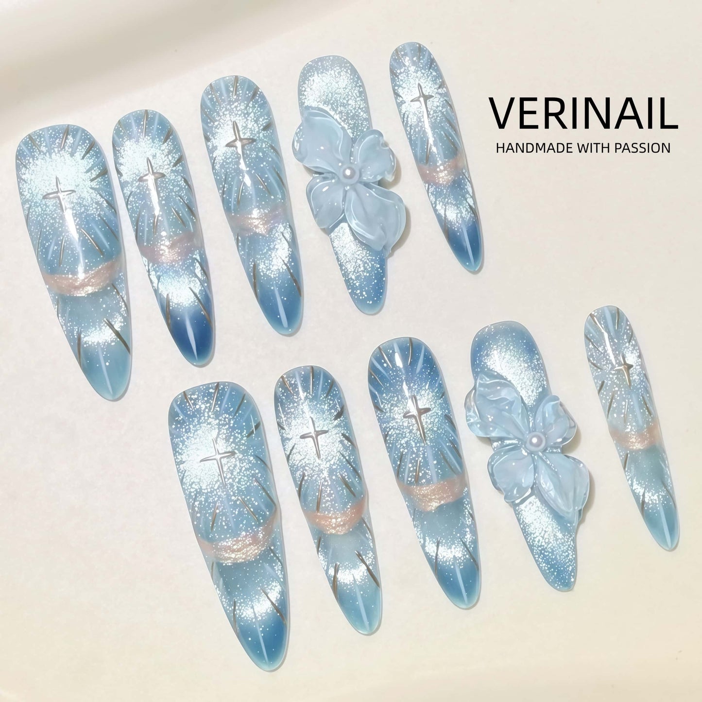 Press On Nails Color Blue PDD01