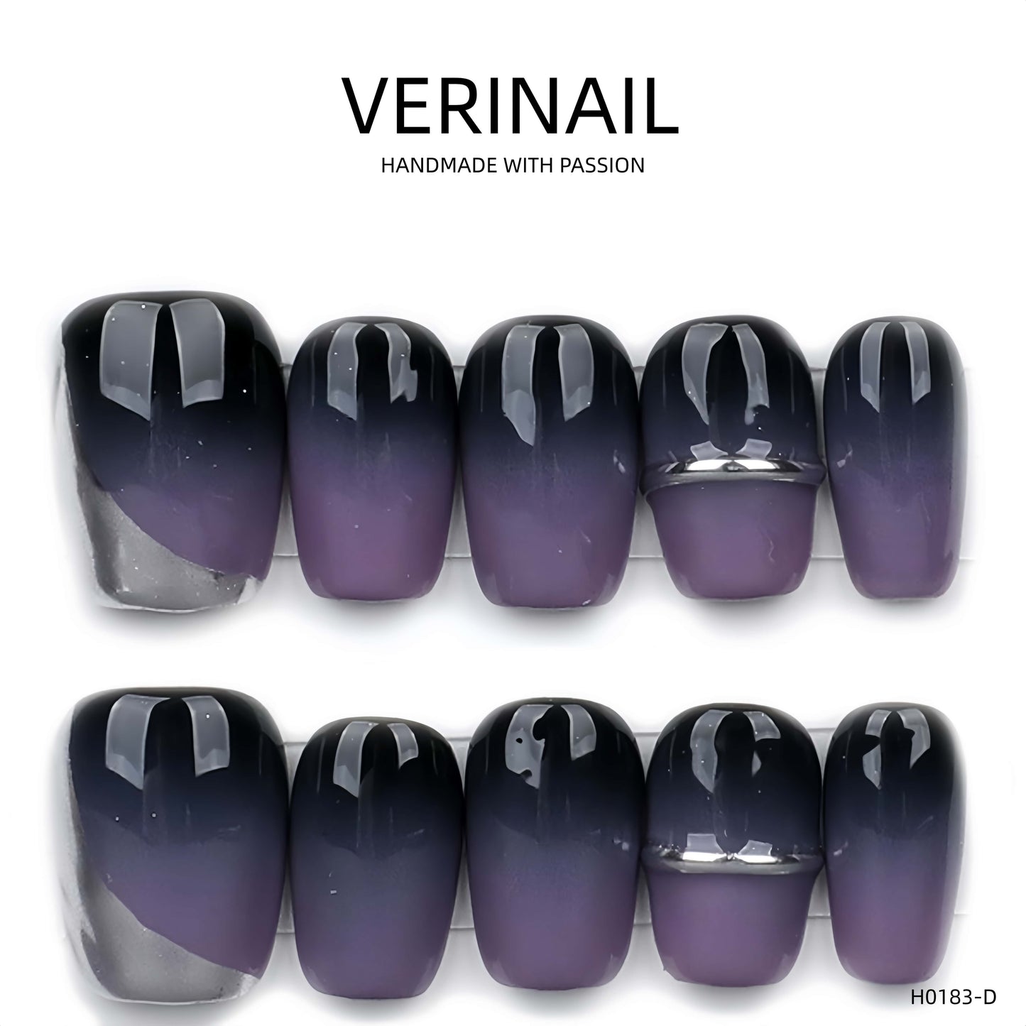 Press On Nails Color Purple CP01