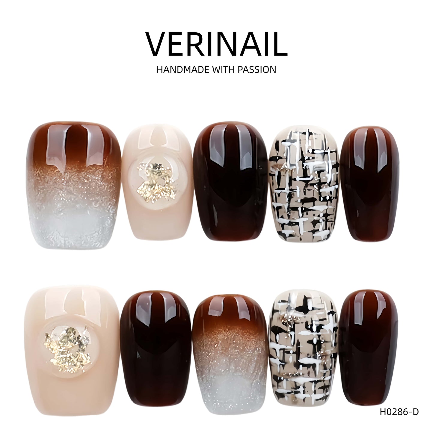 Press On Nails Color Brown DL04
