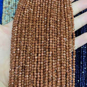 Gold Sand Stone Tiny Faceted Round Beads 2mm 3mm 4mm