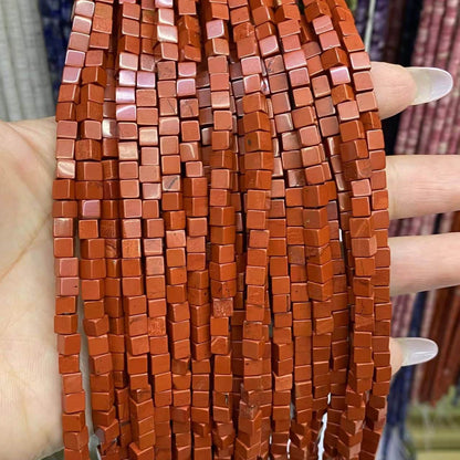 Square Cube Beads 4x4mm Quartz/Jasper/Agate/Crystal