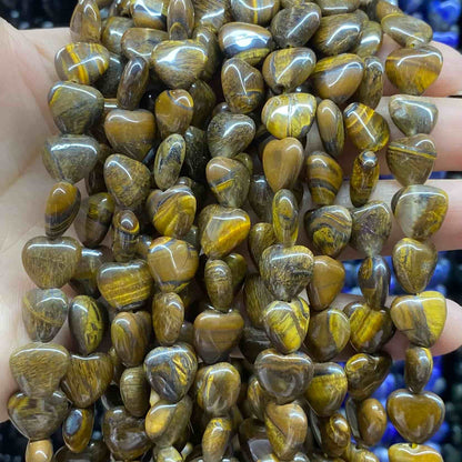 Smooth Heart Shape Beads 10mm/15mm Quartz/Jasper/Agate/Crystal