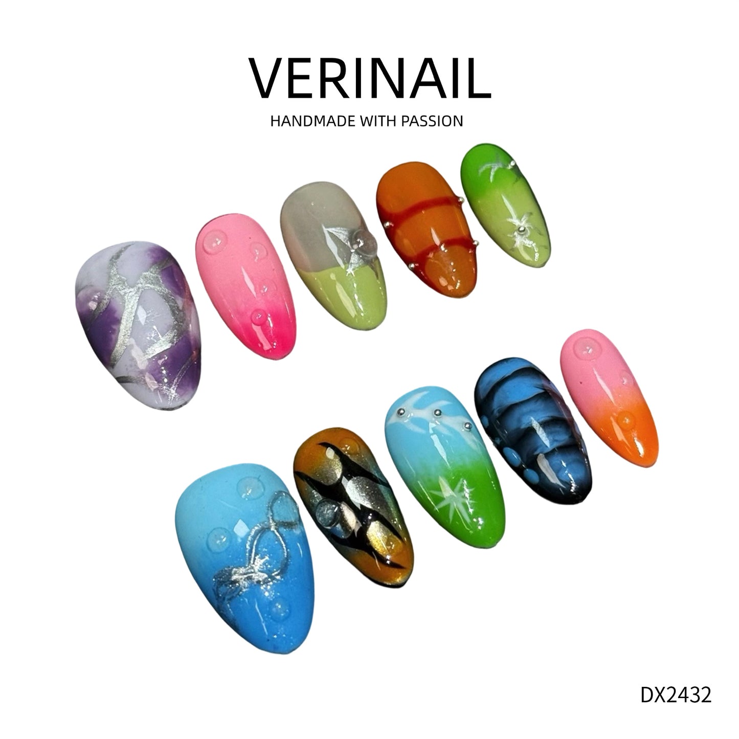 Press On Nails Color Blue DL01