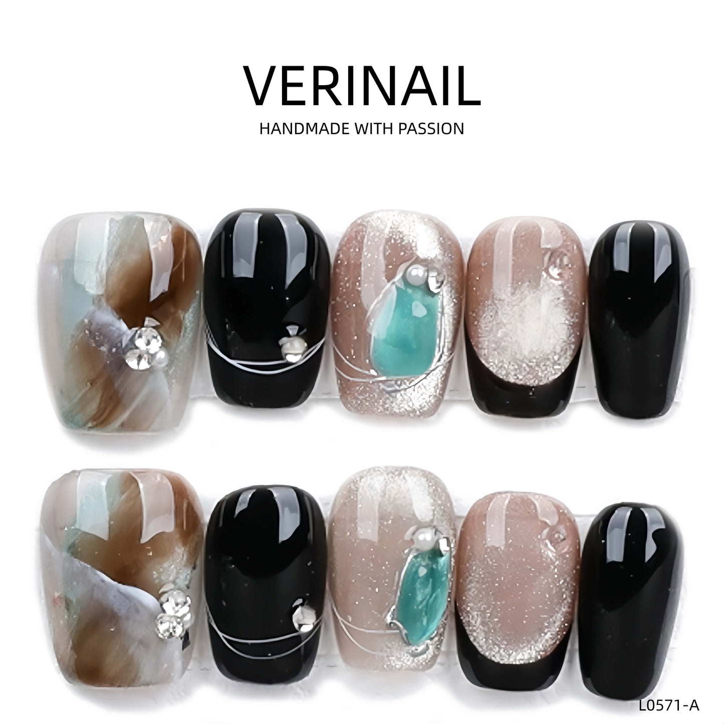 Press On Nails Color Black DL06