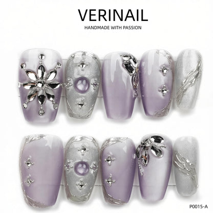 Press On Nails Color Purple CP02