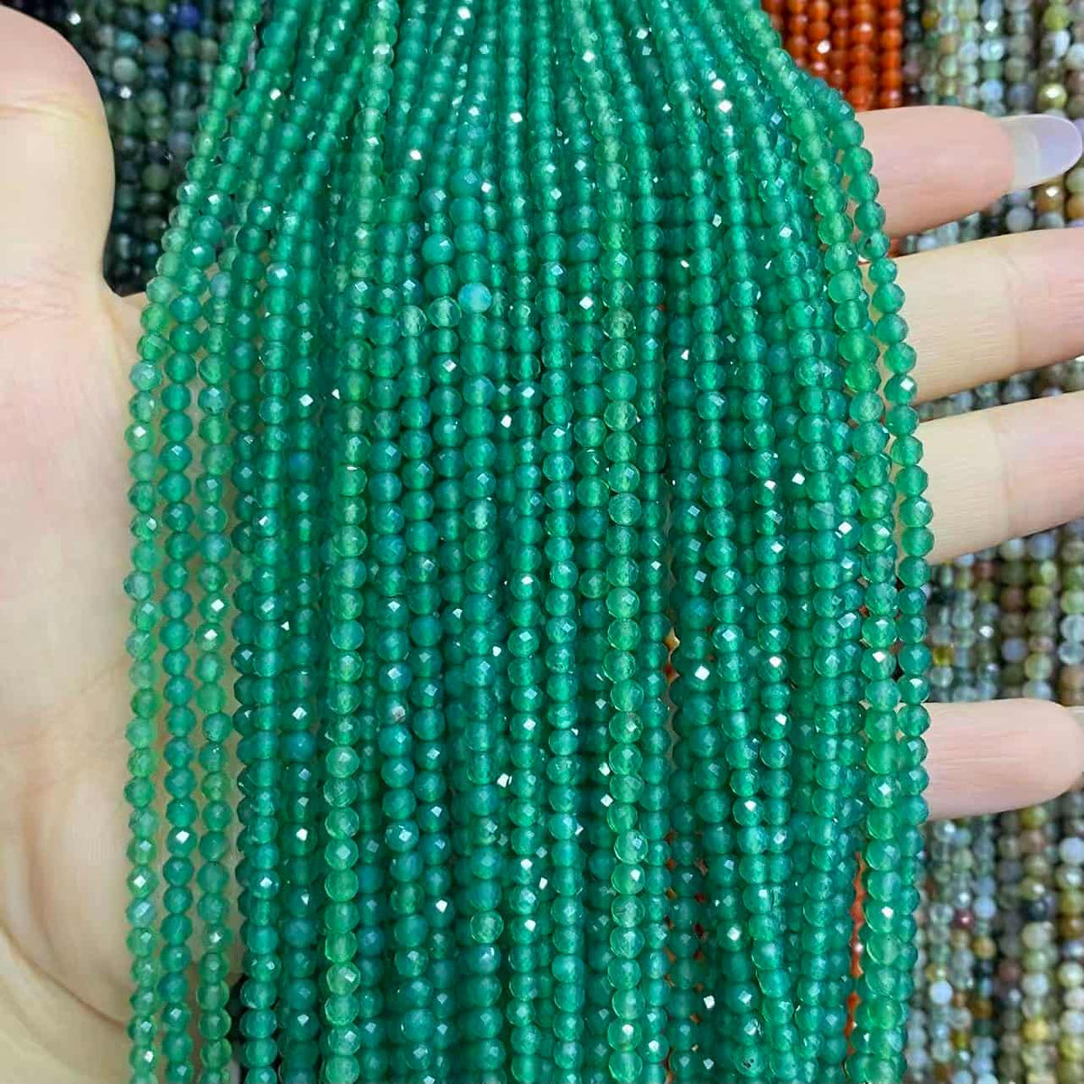 Tiny Round Faceted Agate Beads 2mm 3mm 4mm