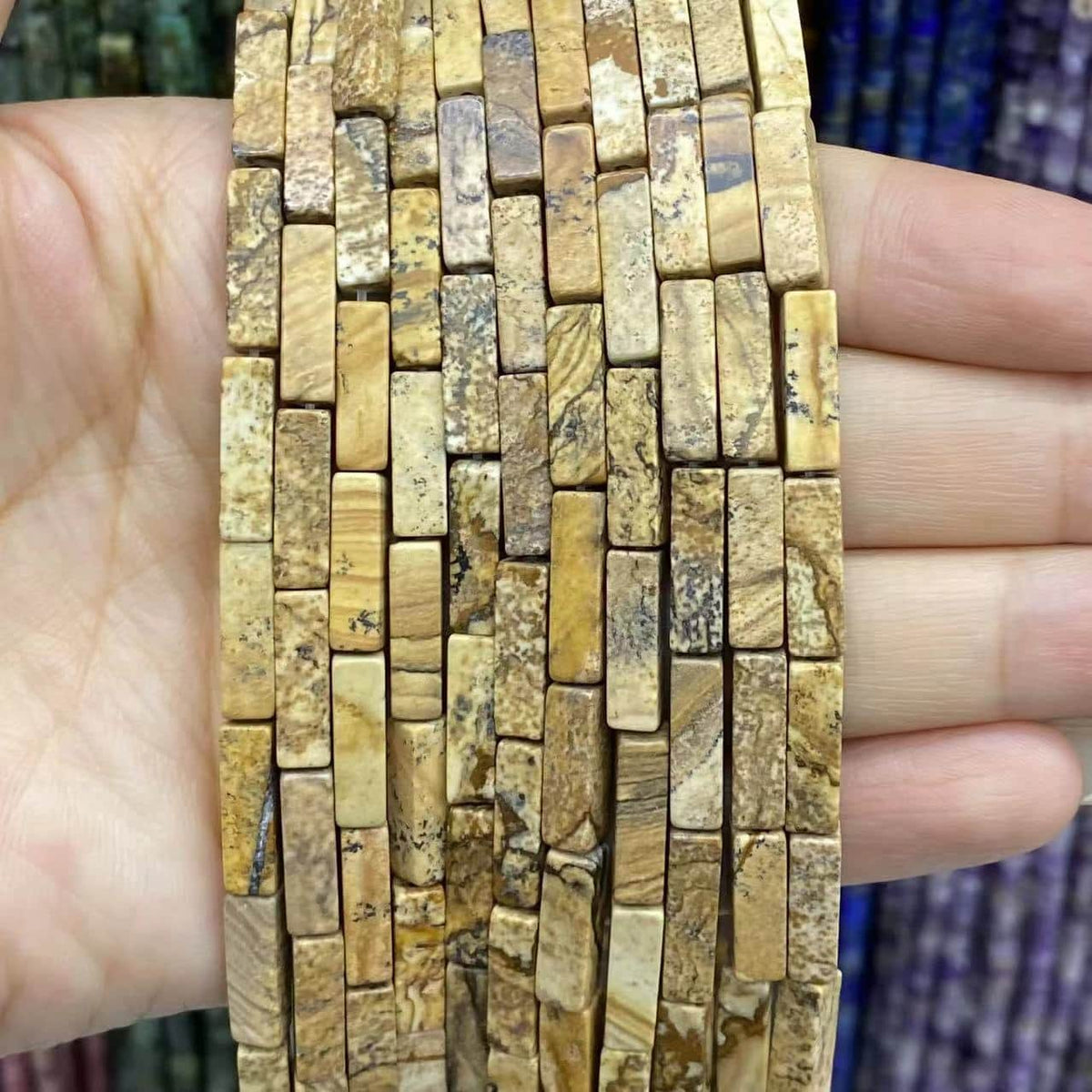 Square Tube Beads 4x13mm Quartz/Jasper/Agate/Crystal