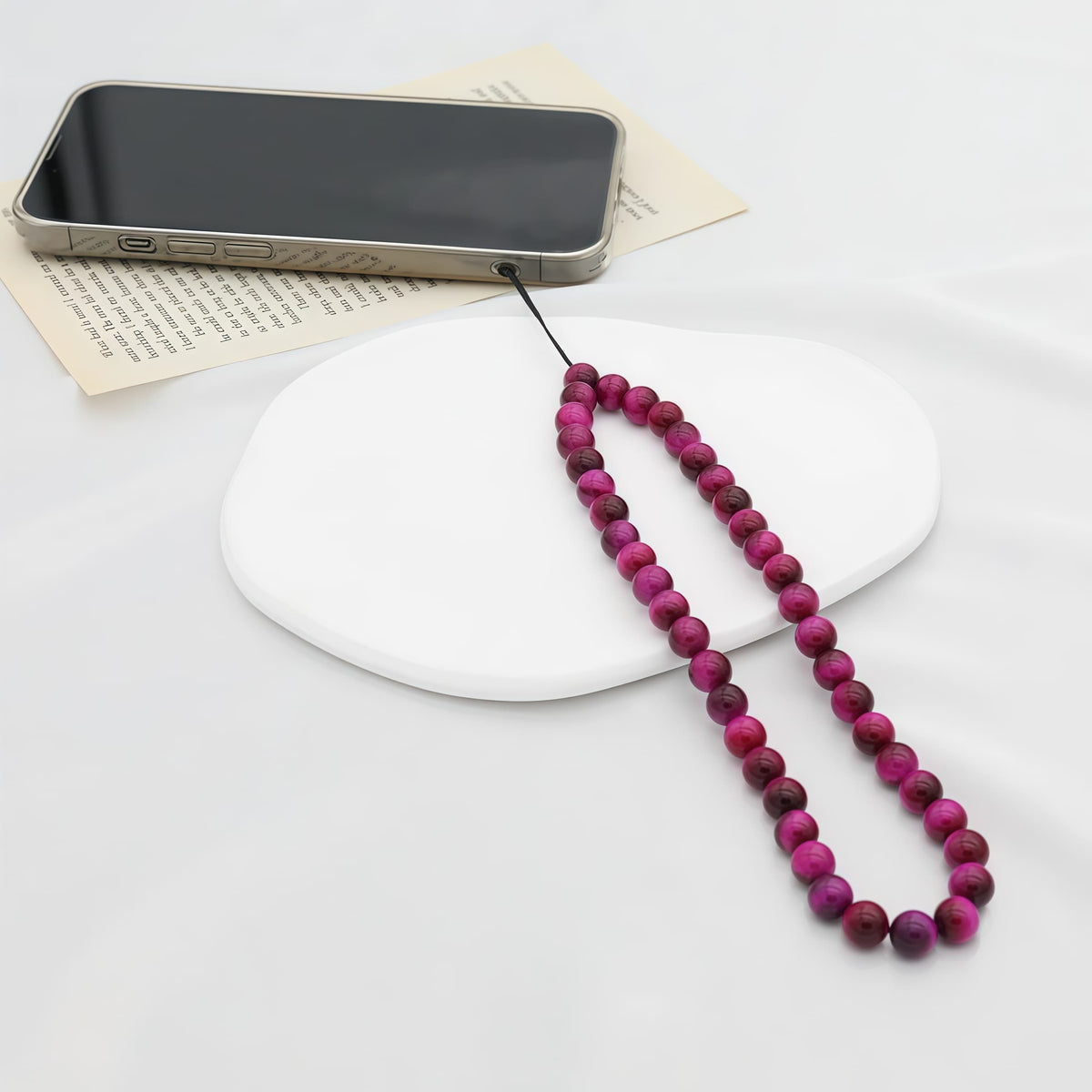 6MM Beaded Phone Chain New Anti Lost Phone Strap 32cm