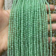 Green Angelite Tiny Faceted Round Beads 2mm 3mm 4mm