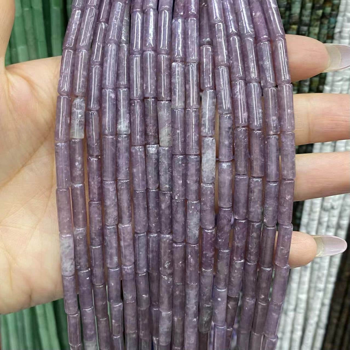 Cylindrical Tube Beads 4x13mm Quartz/Jasper/Agate/Crystal