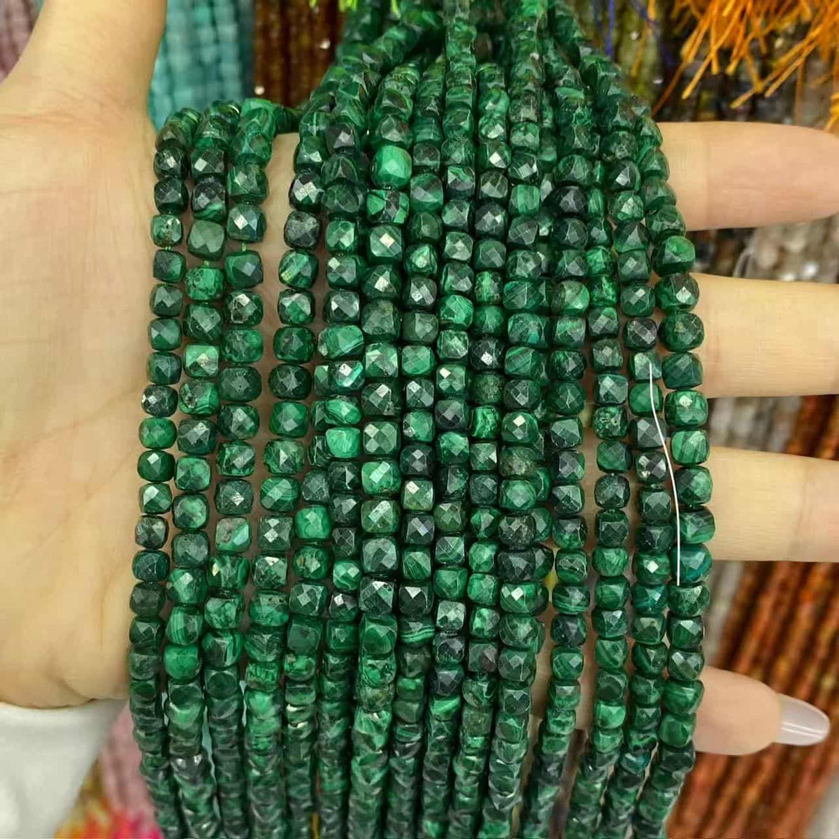 Square Faceted Beads 4-5MM Gemstone/Quartz/Jasper/Agate