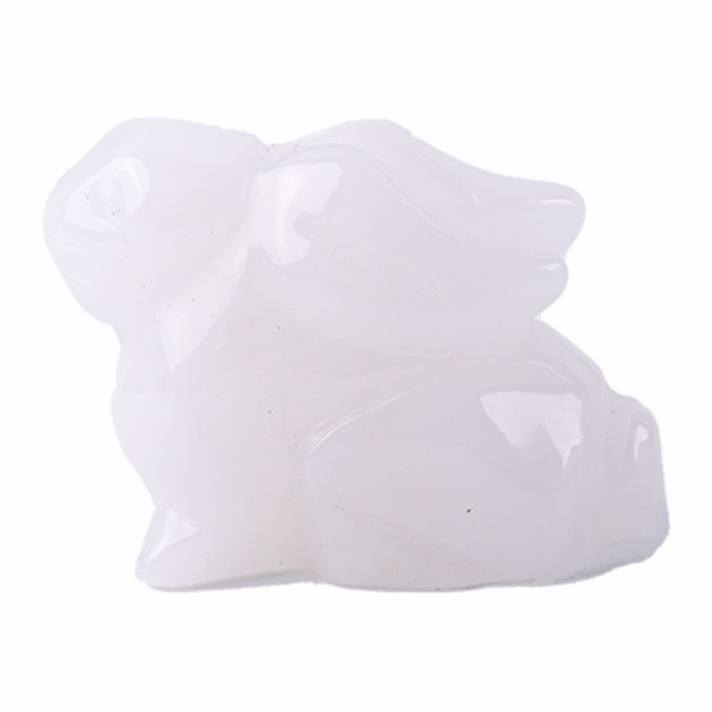 Rabbit Statue Hand Carved Animal Figurine
