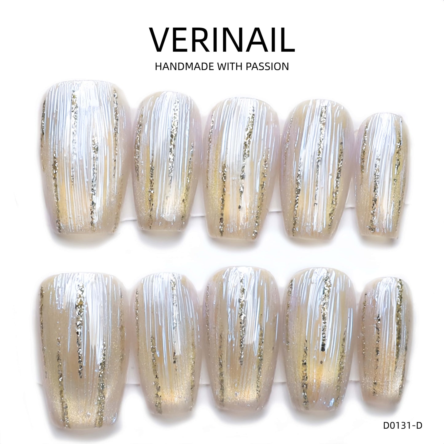 Press On Nails Color Golden DL01