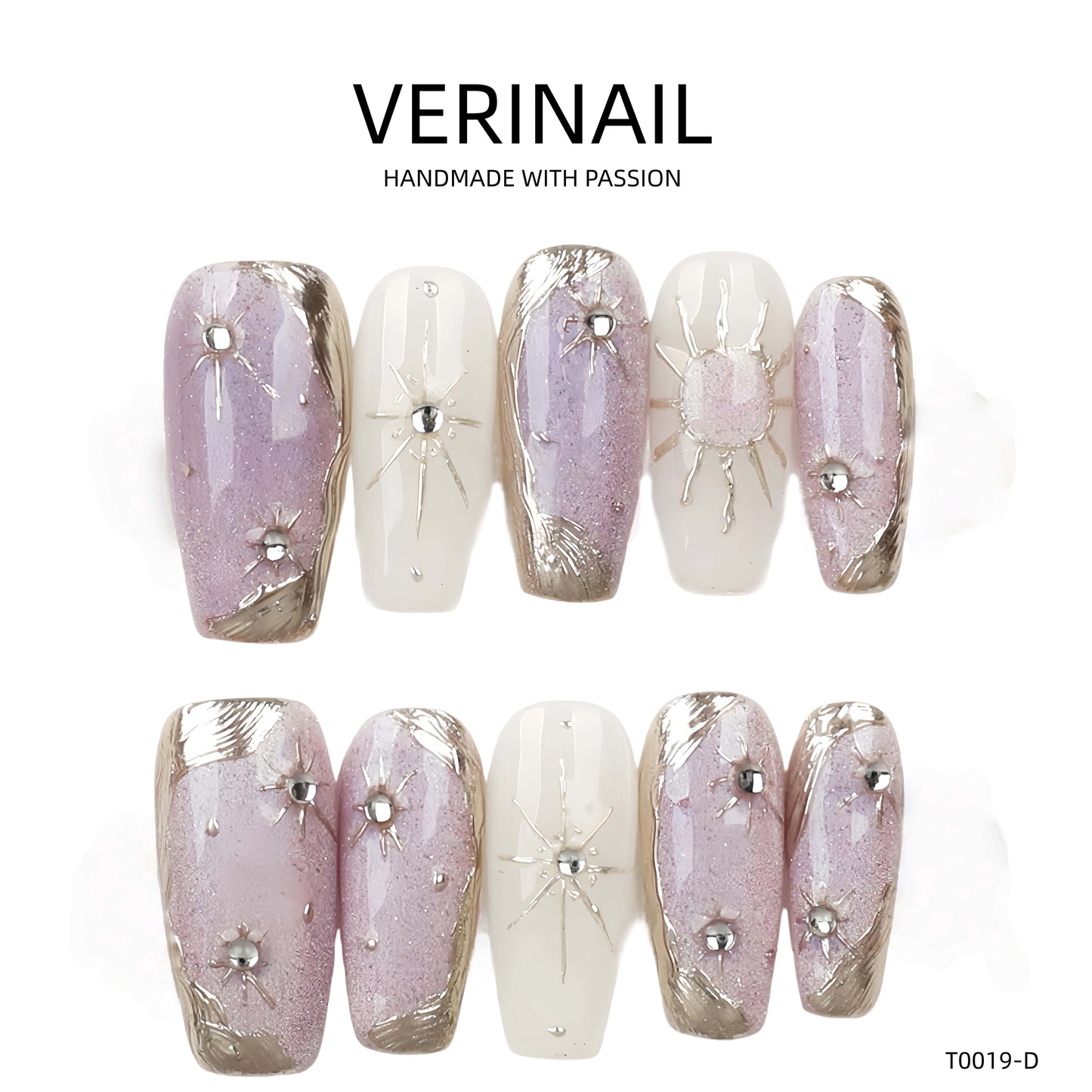 Press On Nails Color Purple CP02