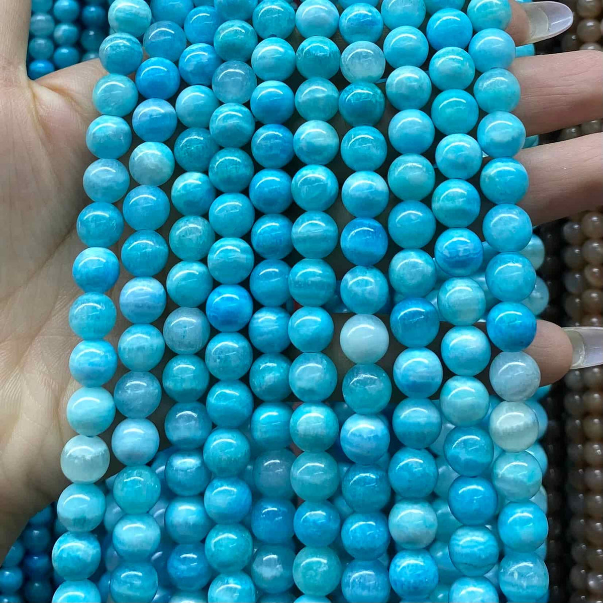 High-Quality Gemstone & Crystal Round Smooth Beads 4mm 6mm 8mm 10mm