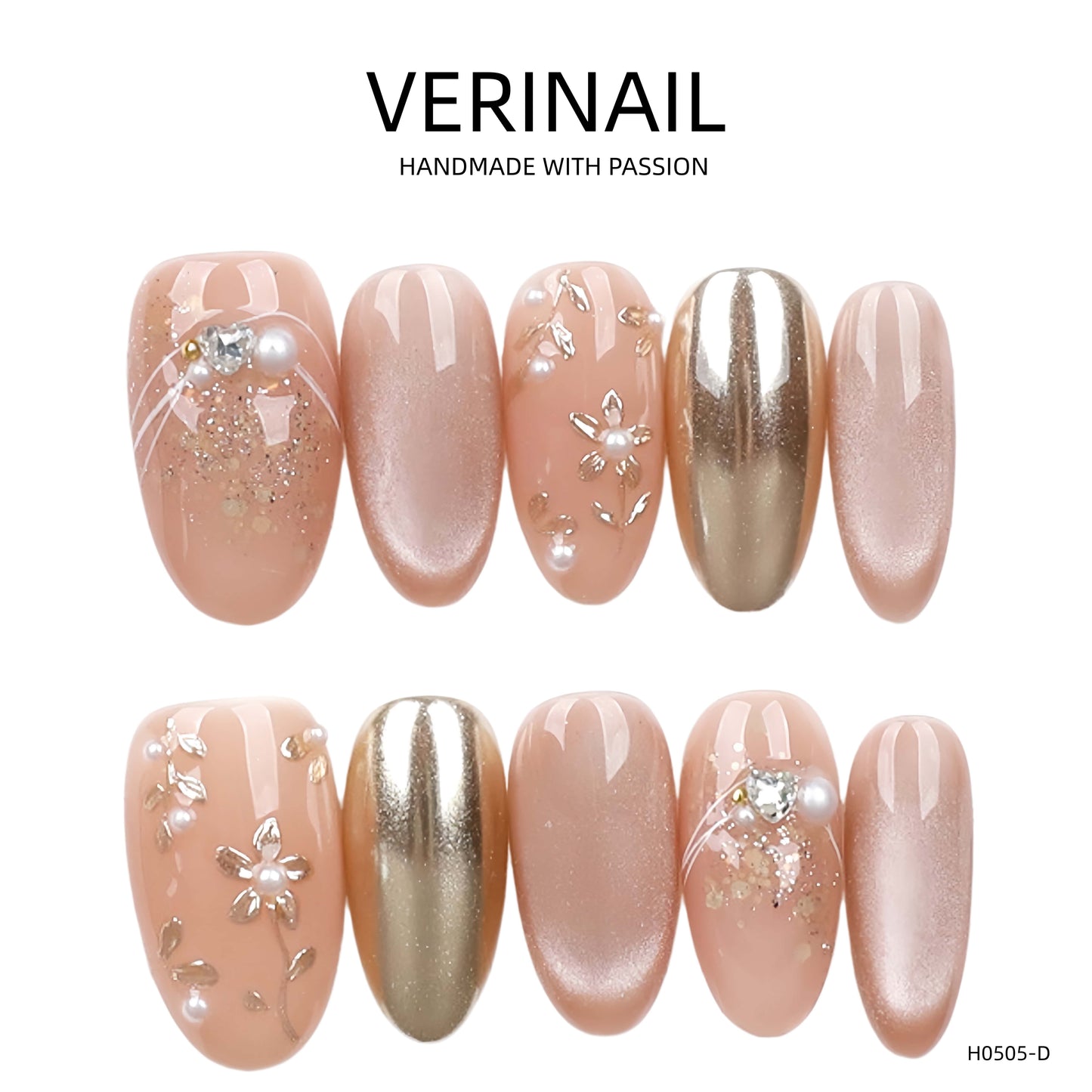 Press On Nails Color Golden DL04