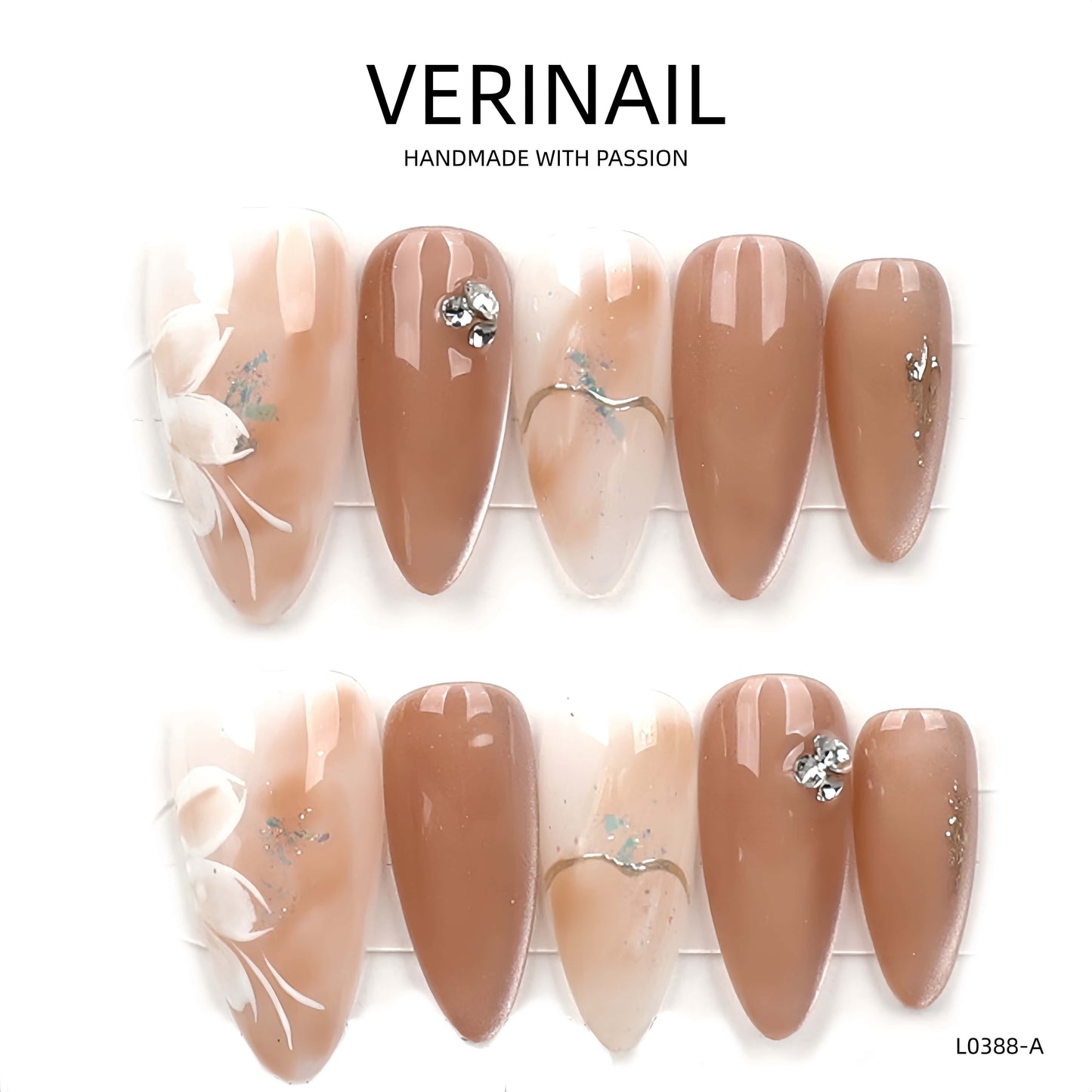 Press On Nails Color Brown DL05