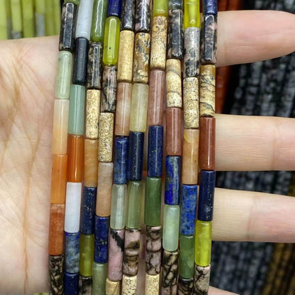 Cylindrical Tube Beads 4x13mm Quartz/Jasper/Agate/Crystal