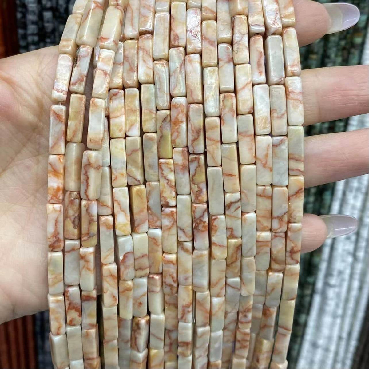 Square Tube Beads 4x13mm Quartz/Jasper/Agate/Crystal