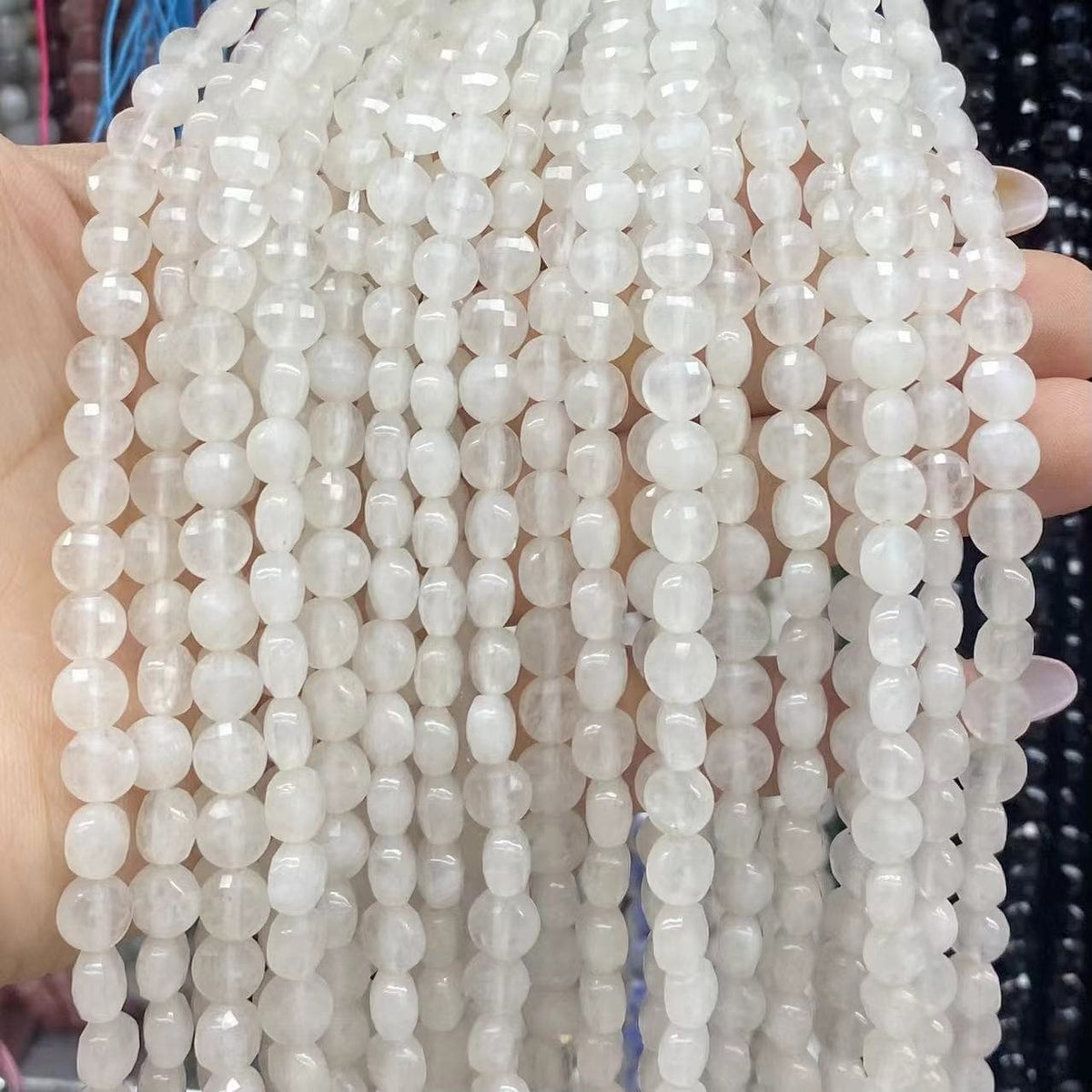 Faceted Cion Beads 6x6mm Quartz/Jasper/Agate/Crystal