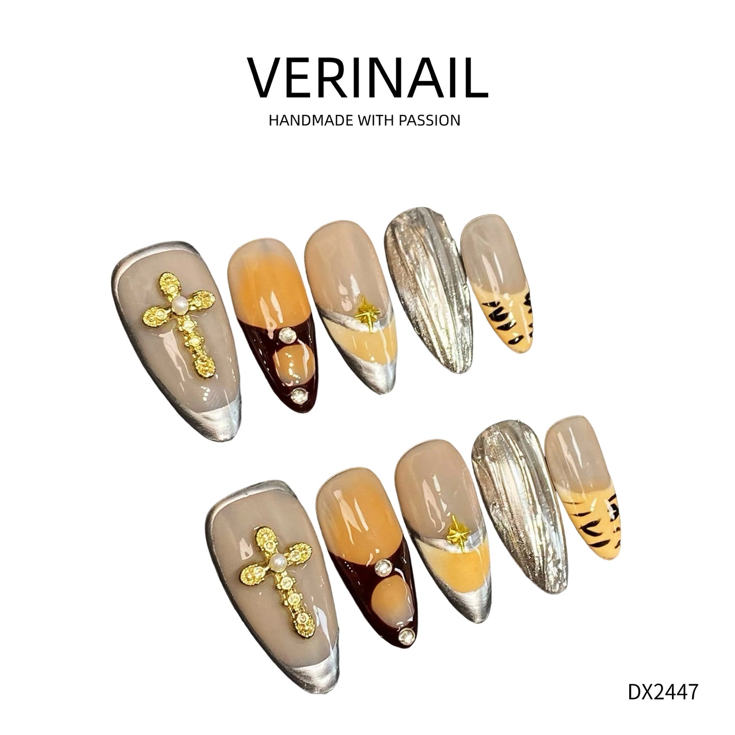 Press On Nails Color Brown DL02