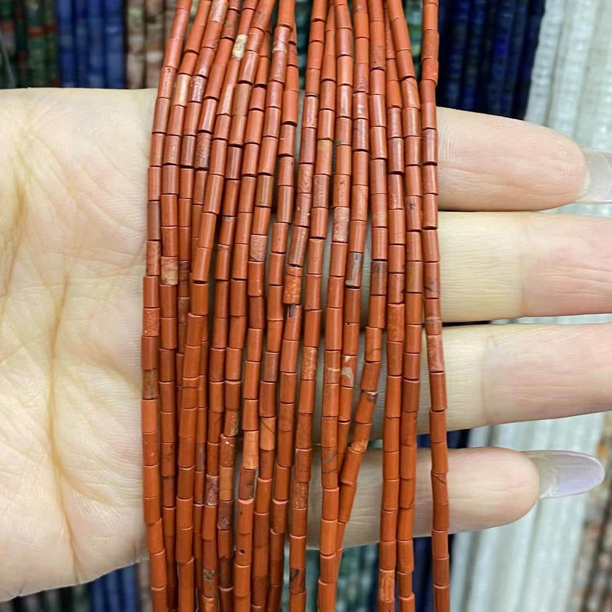 Cylindrical Tube Beads 2x4mm Quartz/Jasper/Agate/Crystal