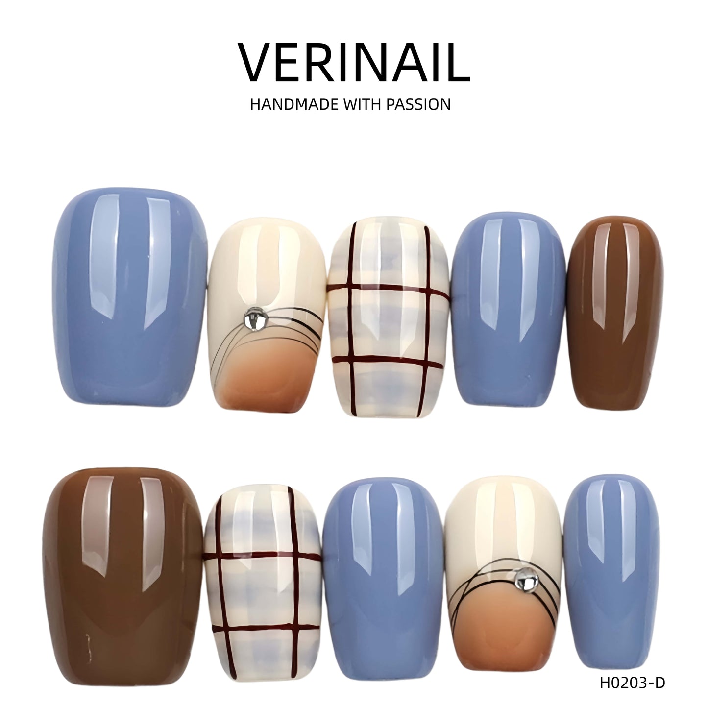 Press On Nails Color Brown DL03
