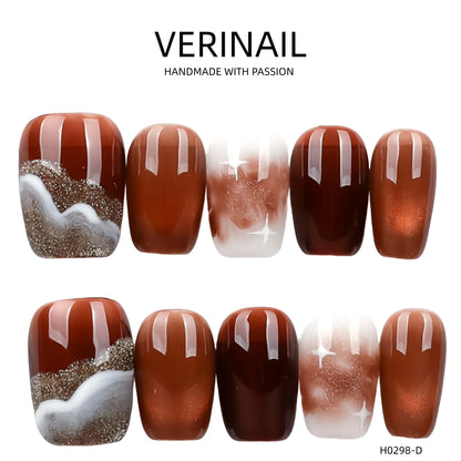 Press On Nails Color Brown DL04