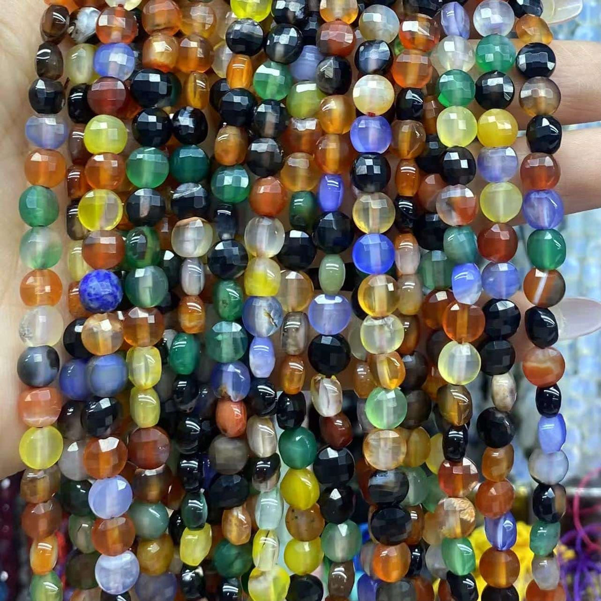 Faceted Cion Beads 6x6mm Quartz/Jasper/Agate/Crystal