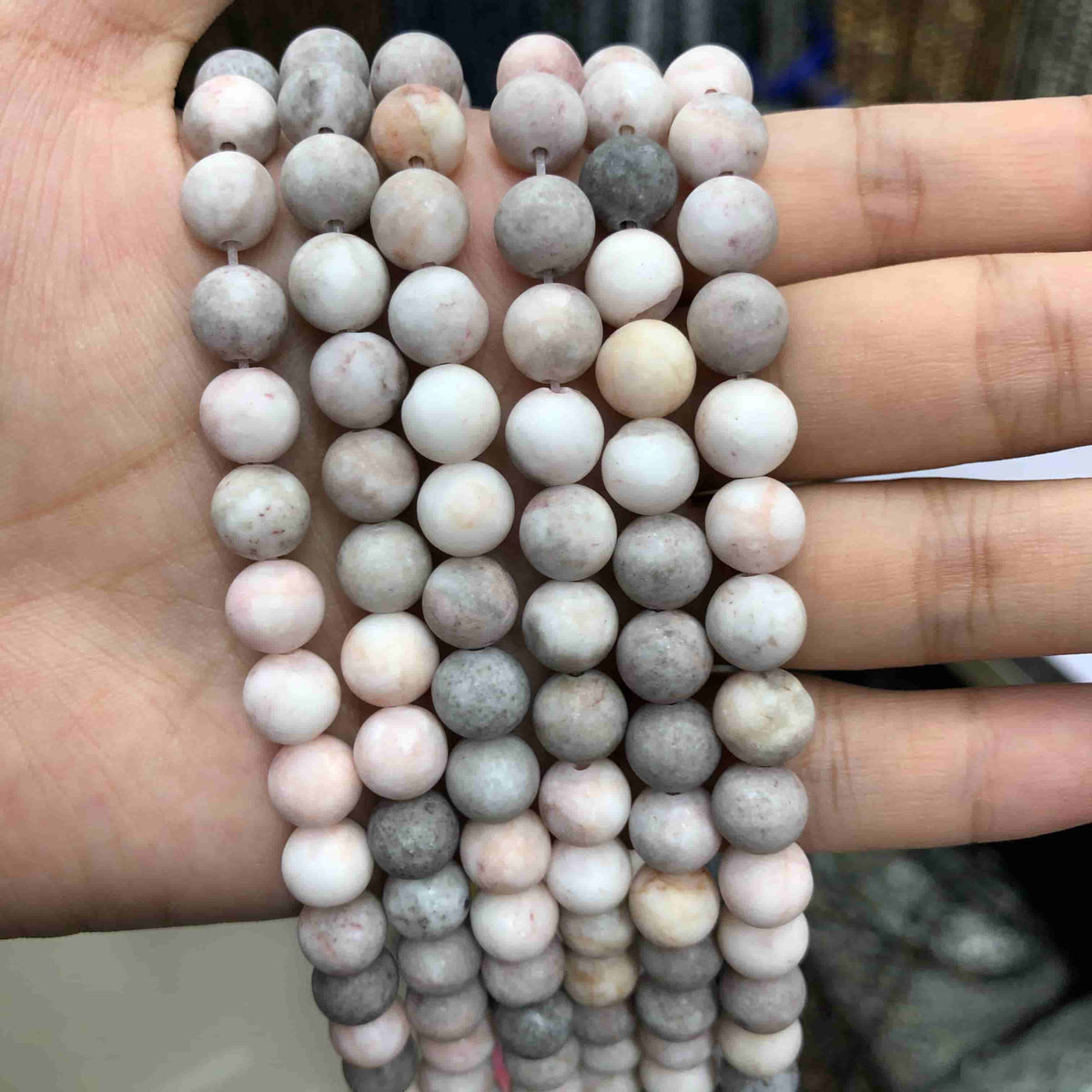 Round Matte Beads Crystal/Quartz/Jasper/Agate 4mm 6mm 8mm 10mm