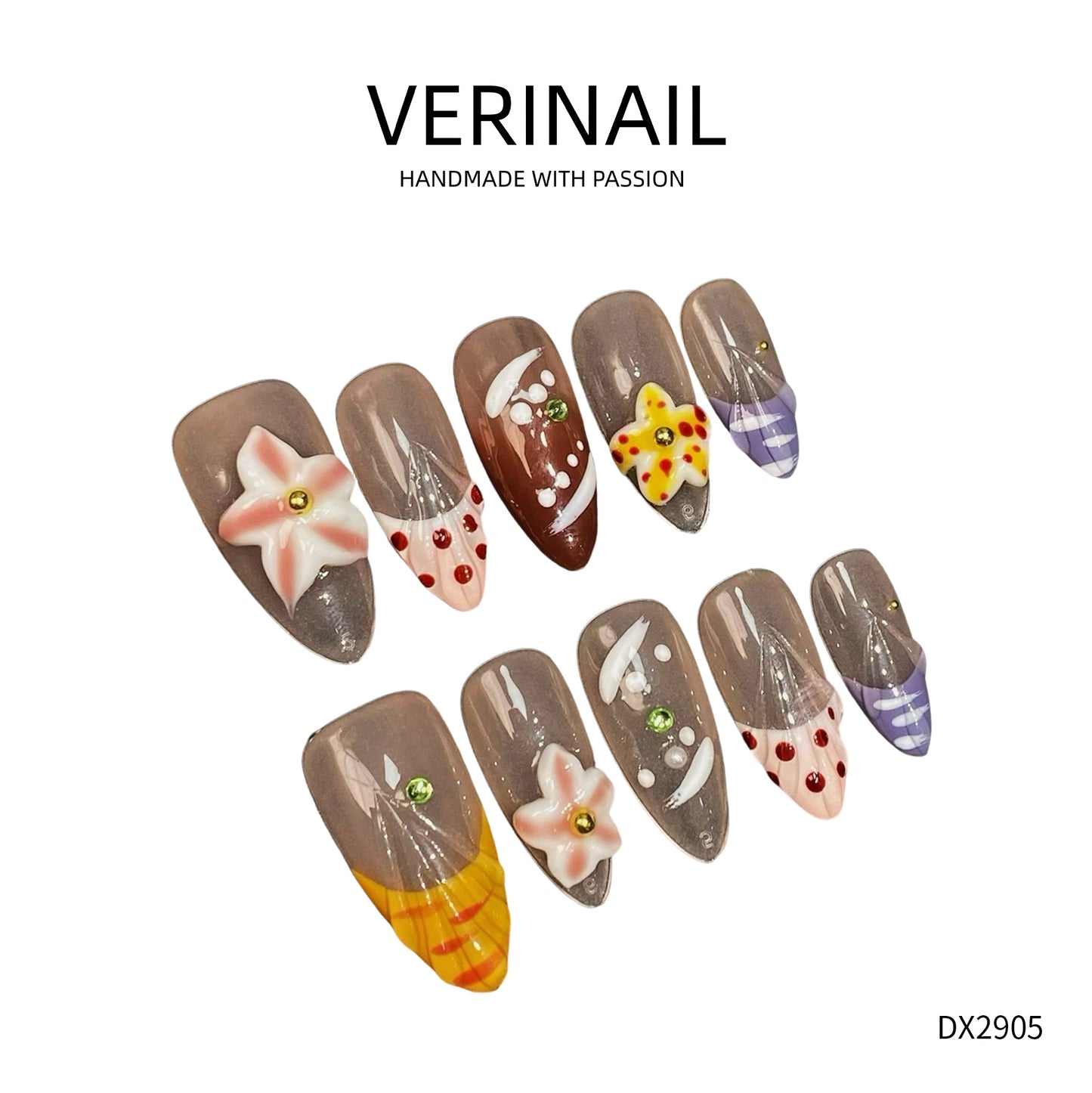 Press On Nails Color Brown DL02
